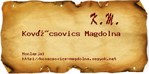 Kovácsovics Magdolna névjegykártya